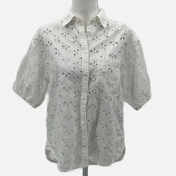 J. Crew Spring Garden Eyelet Blouse in White - Size 6 - Picture 2 of 11